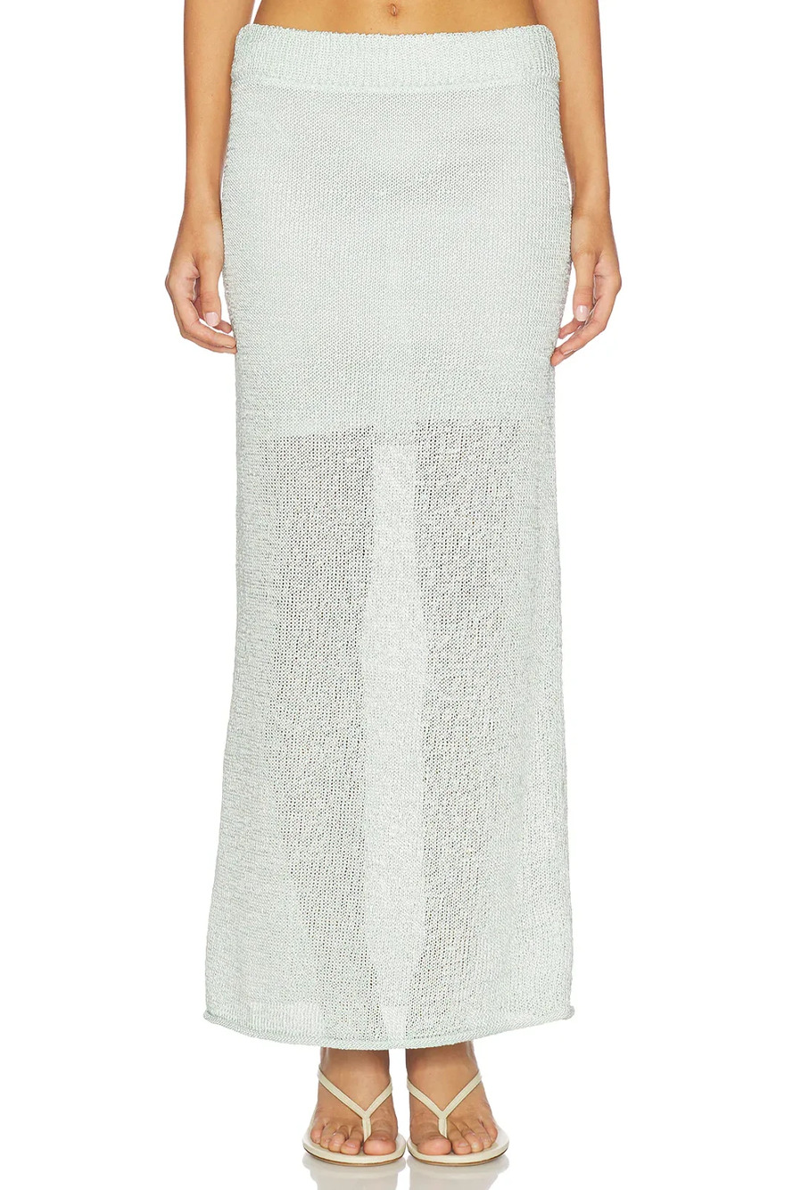A.L.C. Open Knit Pale Mint Midi Skirt Size XS